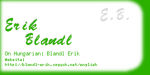 erik blandl business card